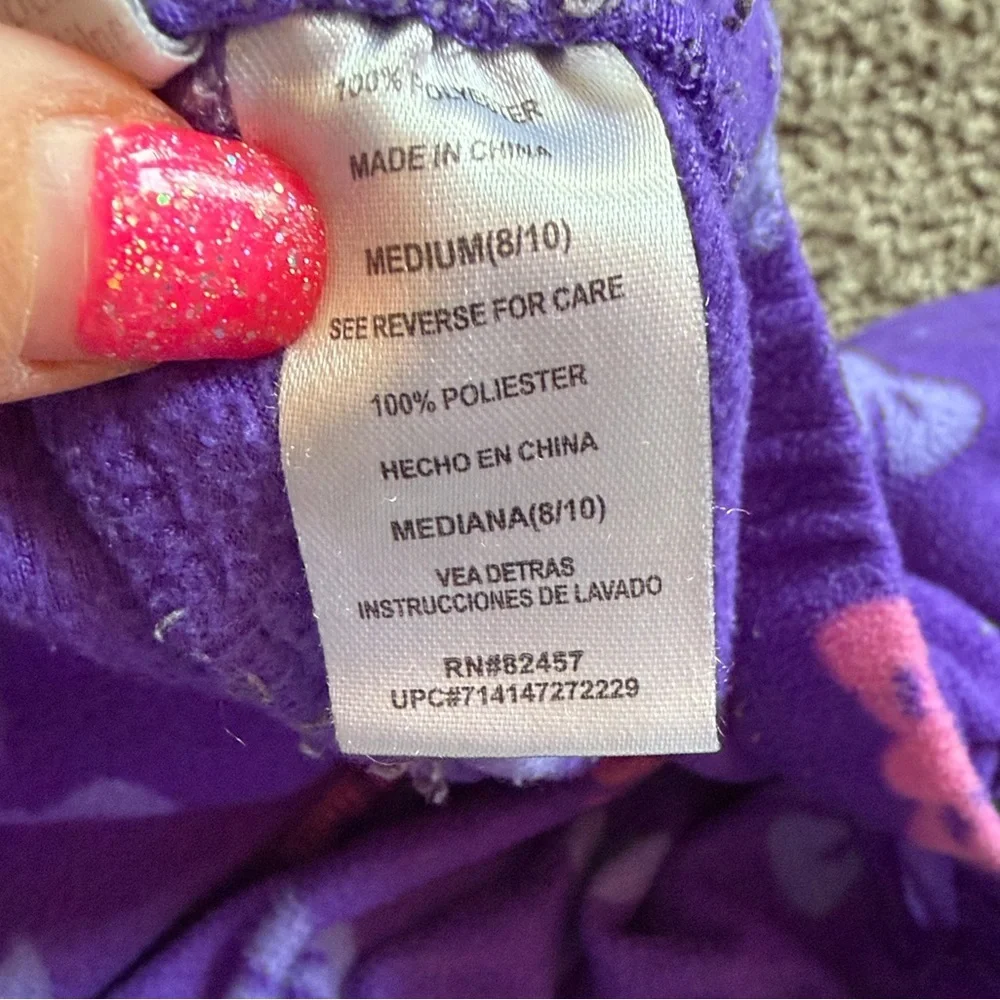 Disney Purple Pajama Bottoms with Pink/Light Purple Bow Print size medium - Picture 5 of 5